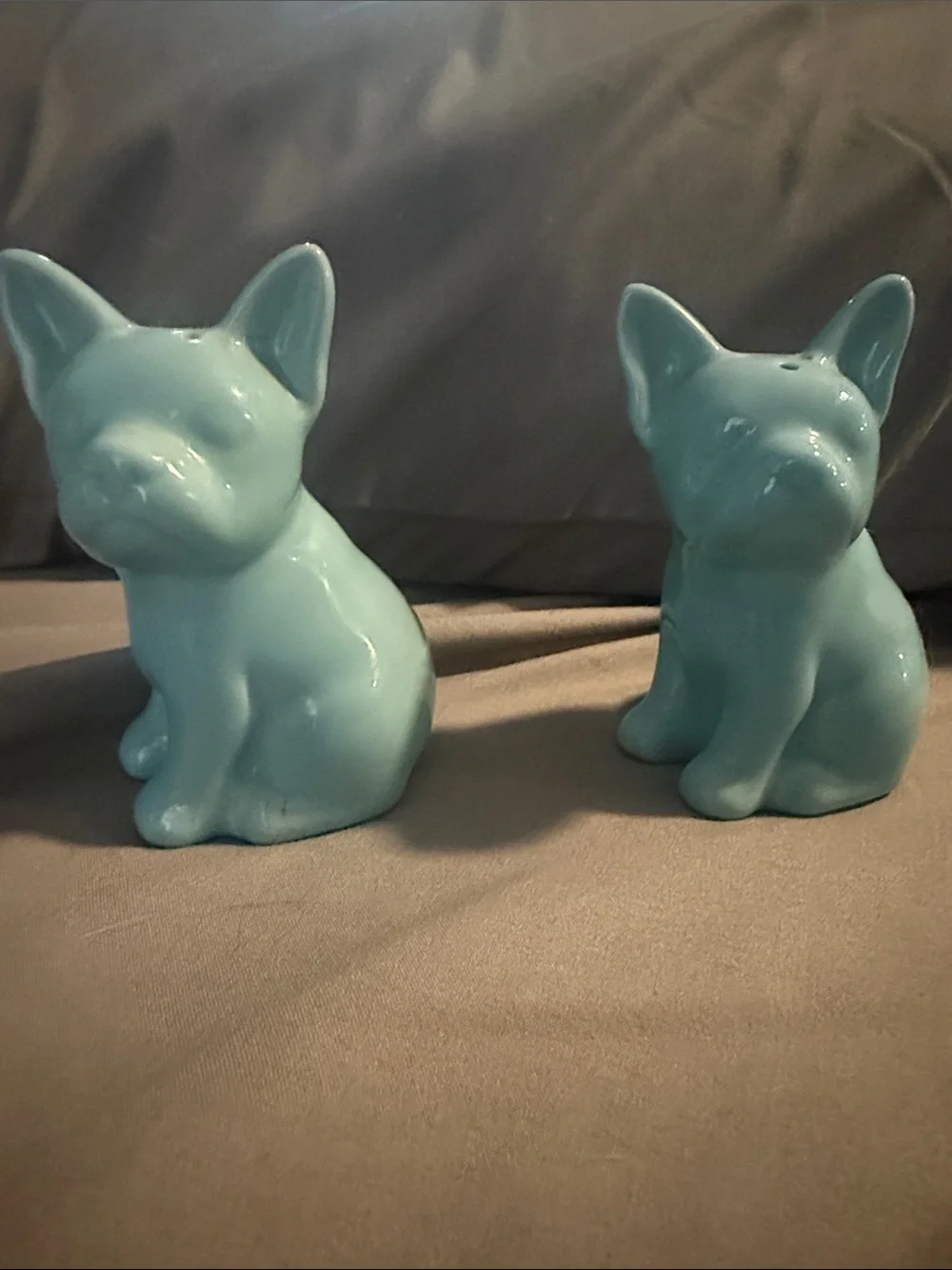Target Blue Ceramic French Bulldog Salt and Pepper Shakers